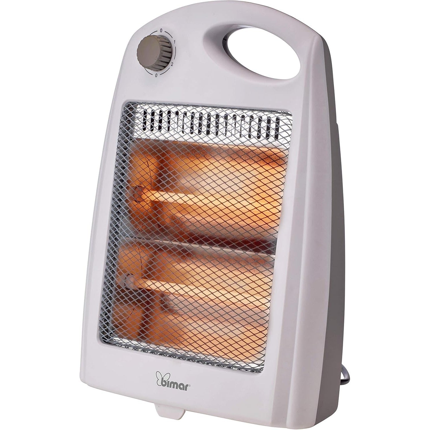 bimar HR304 Stufetta a infrarossi, Stufetta Elettrica a Basso Consumo 800W per Ambienti Piccoli da Esterno/Interno, 2 Resistenze Stufa al Quarzo e 2 Potenze Riscaldamento, Radiatore Portatile