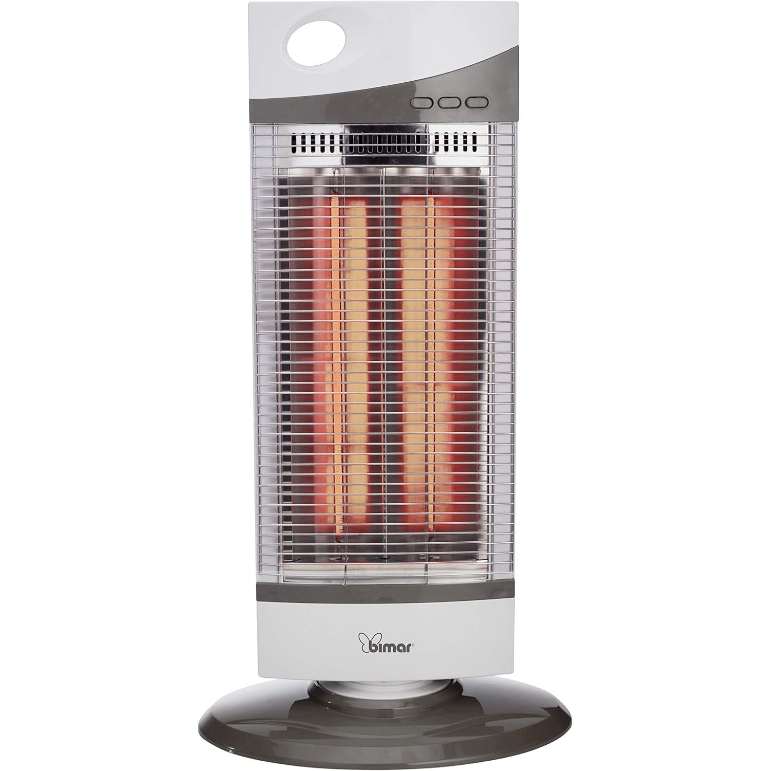 bimar HR301 Stufetta elettrica Basso consumo Infrarossi al Carbonio, Stufa Elettrica per Ambienti Interni, Resistenze Verticali Fibra di Carbonio, Oscillazione DX/SX, 2 potenze Riscaldamento