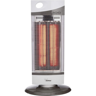 bimar HR301 Stufetta elettrica Basso consumo Infrarossi al Carbonio, Stufa Elettrica per Ambienti Interni, Resistenze Verticali Fibra di Carbonio, Oscillazione DX/SX, 2 potenze Riscaldamento