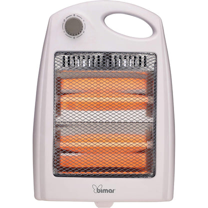 bimar HR304 Stufetta a infrarossi, Stufetta Elettrica a Basso Consumo 800W per Ambienti Piccoli da Esterno/Interno, 2 Resistenze Stufa al Quarzo e 2 Potenze Riscaldamento, Radiatore Portatile