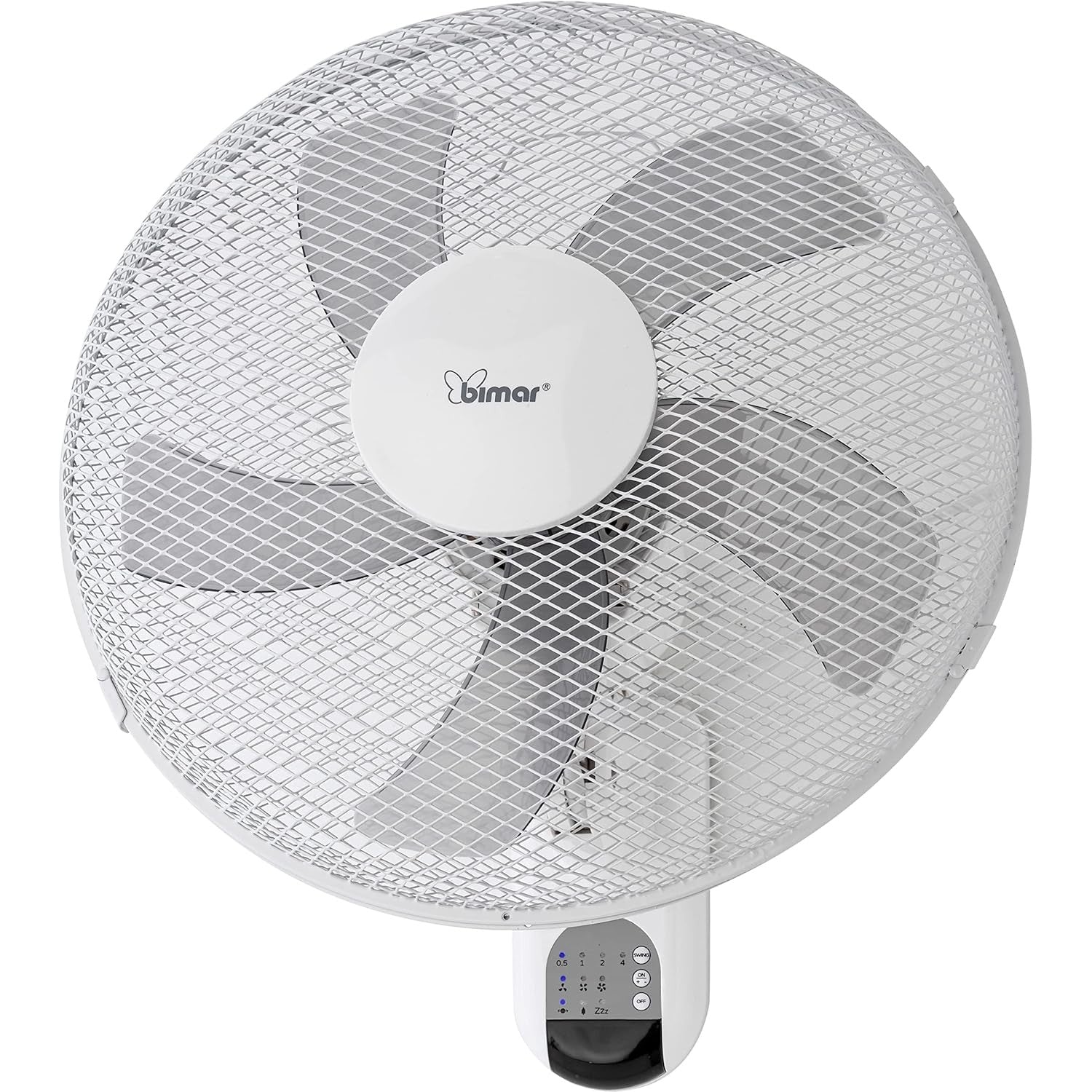 bimar VM45 Ventilatore da Parete con Telecomando, Elica Ø 40 cm con 5 Pale, 3 velocità e 3 modalità, Comandi Elettronici, Timer, Funzione Sleep, Oscillazione Destra Sinistra, Kit Fissaggio Incluso