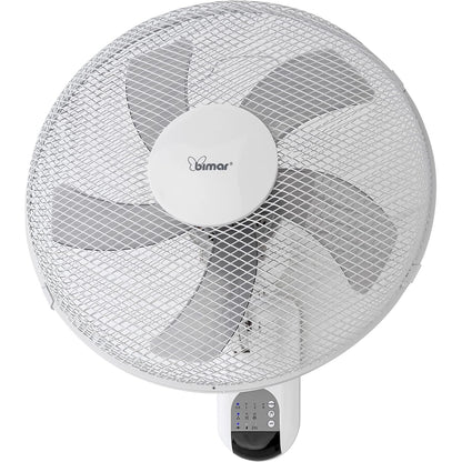 bimar VM45 Ventilatore da Parete con Telecomando, Elica Ø 40 cm con 5 Pale, 3 velocità e 3 modalità, Comandi Elettronici, Timer, Funzione Sleep, Oscillazione Destra Sinistra, Kit Fissaggio Incluso
